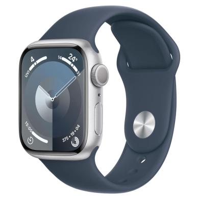 Apple Watch Series 9 GPS 41mm Aluminium argent Bracelet Sport bleu orage M/L
